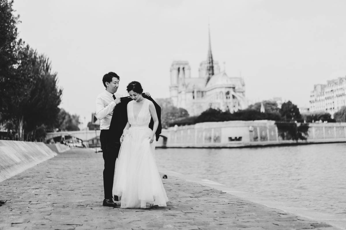 A quiet moment during a wedding in France